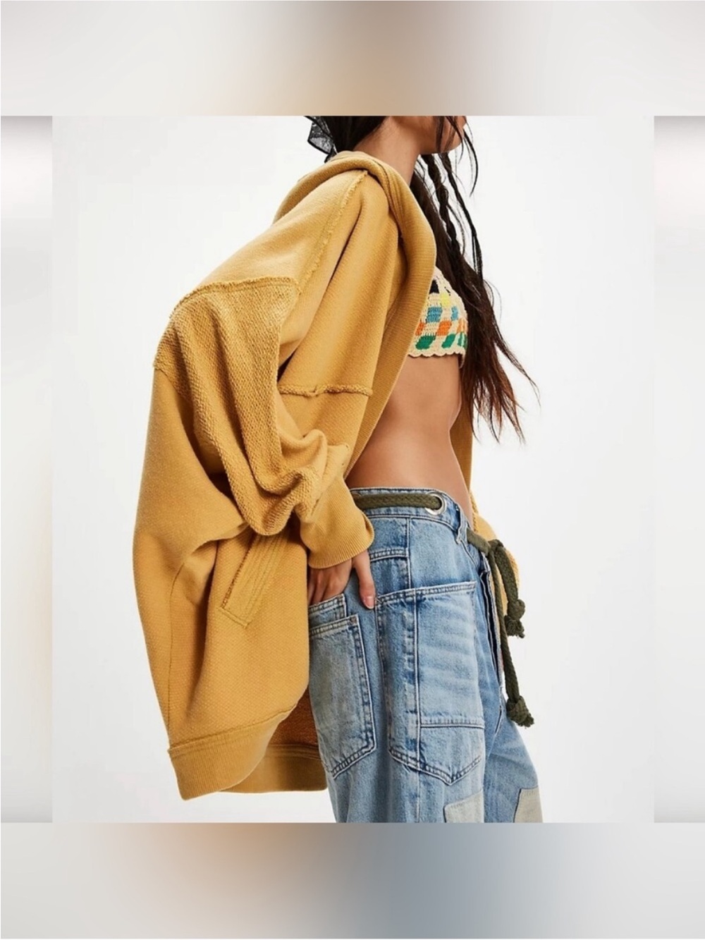 NWT Free People We The Free Forever Yours Cardi - Sunflower Sun Yellow - Small - Picture 7 of 12